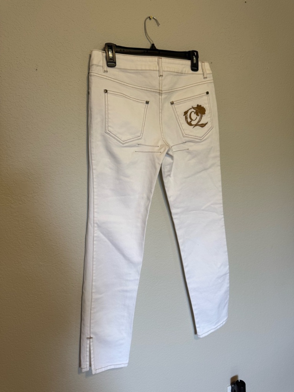 Alexander McQueen | White Embroidered Back Pocket Straight leg jeans - 42